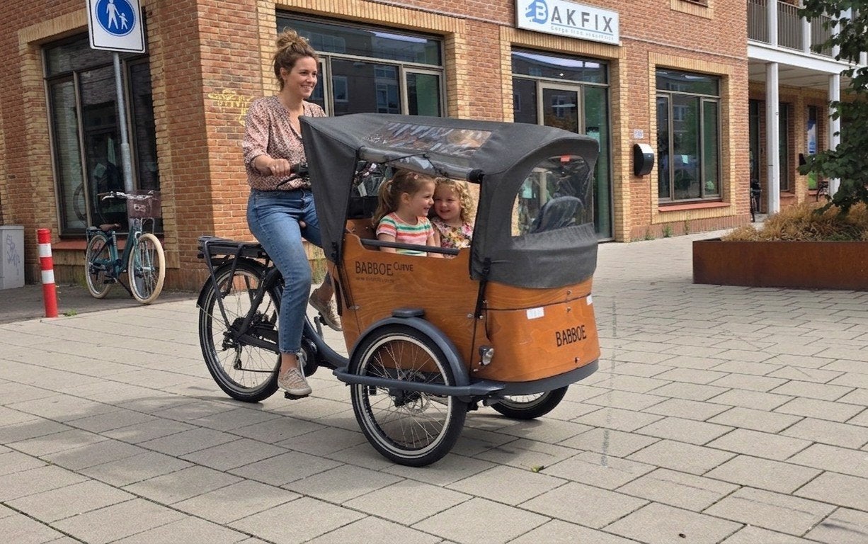 Elektrische Babboe Curve bakfiets certificaat en toebehor