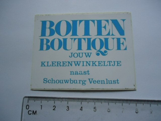 sticker oud Veendam Boiten veenlust boutique winkel retro, Verzenden, Zo goed als nieuw, Bedrijf of Vereniging