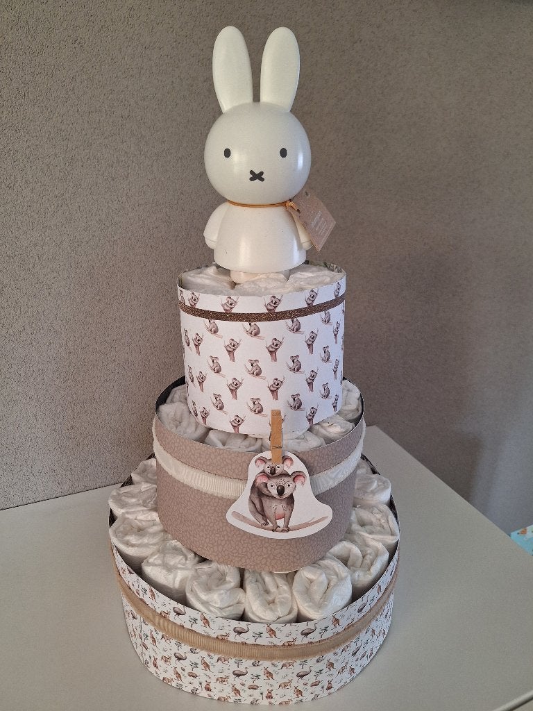 Luiertaart drielaags - Koala, Ophalen of Verzenden, Nieuw, Kraamcadeau