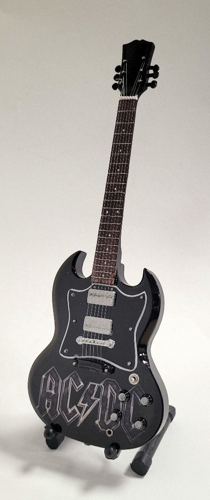 ACDC zwart miniatuur gitaar 25cm mini guitar decoratie deco, Info@deconoord.nl, Deco Noord, Nieuw, Ophalen of Verzenden