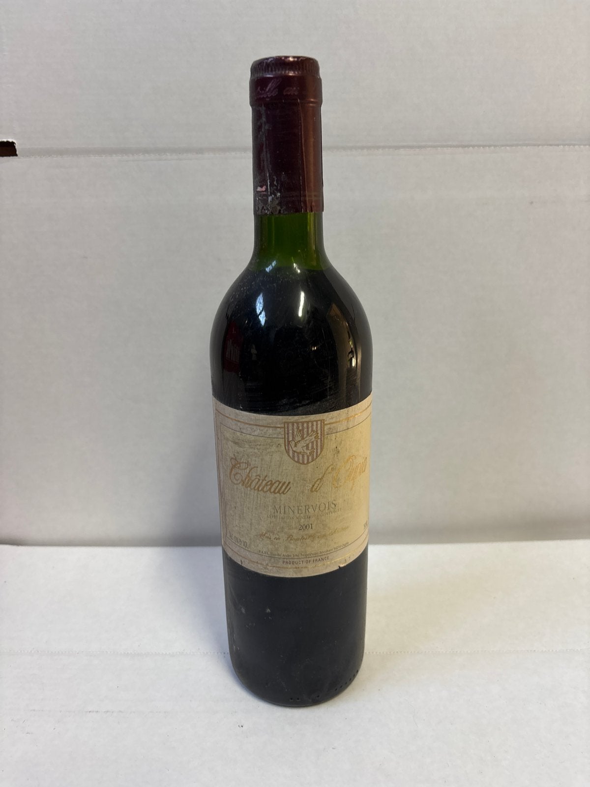 Château d'Oupia Minervois 2001 Rode Wijn, Gebruikt, Frankrijk, Ophalen of Verzenden, Rode wijn