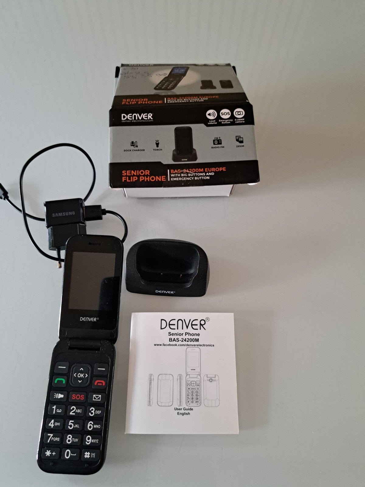 Denver Senior Flip Phone BAS-24200M - Klaptelefoon  senioren, Ophalen of Verzenden, Zo goed als nieuw, Inklapmodel, Zonder simlock