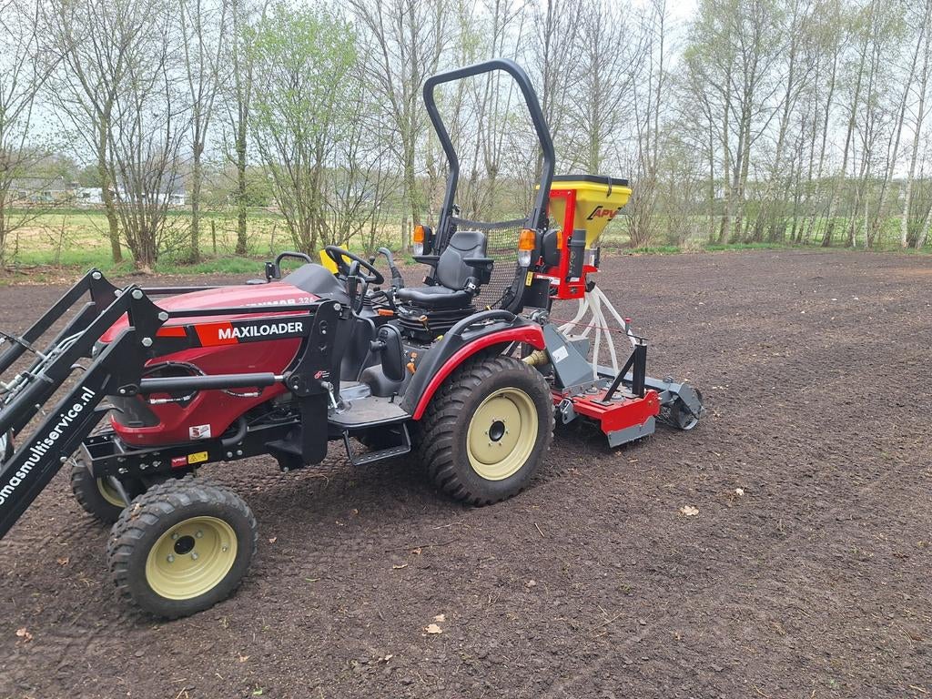 Mini loonwerk, kraanwerk, inzaaien bloemen mengsels en gras,