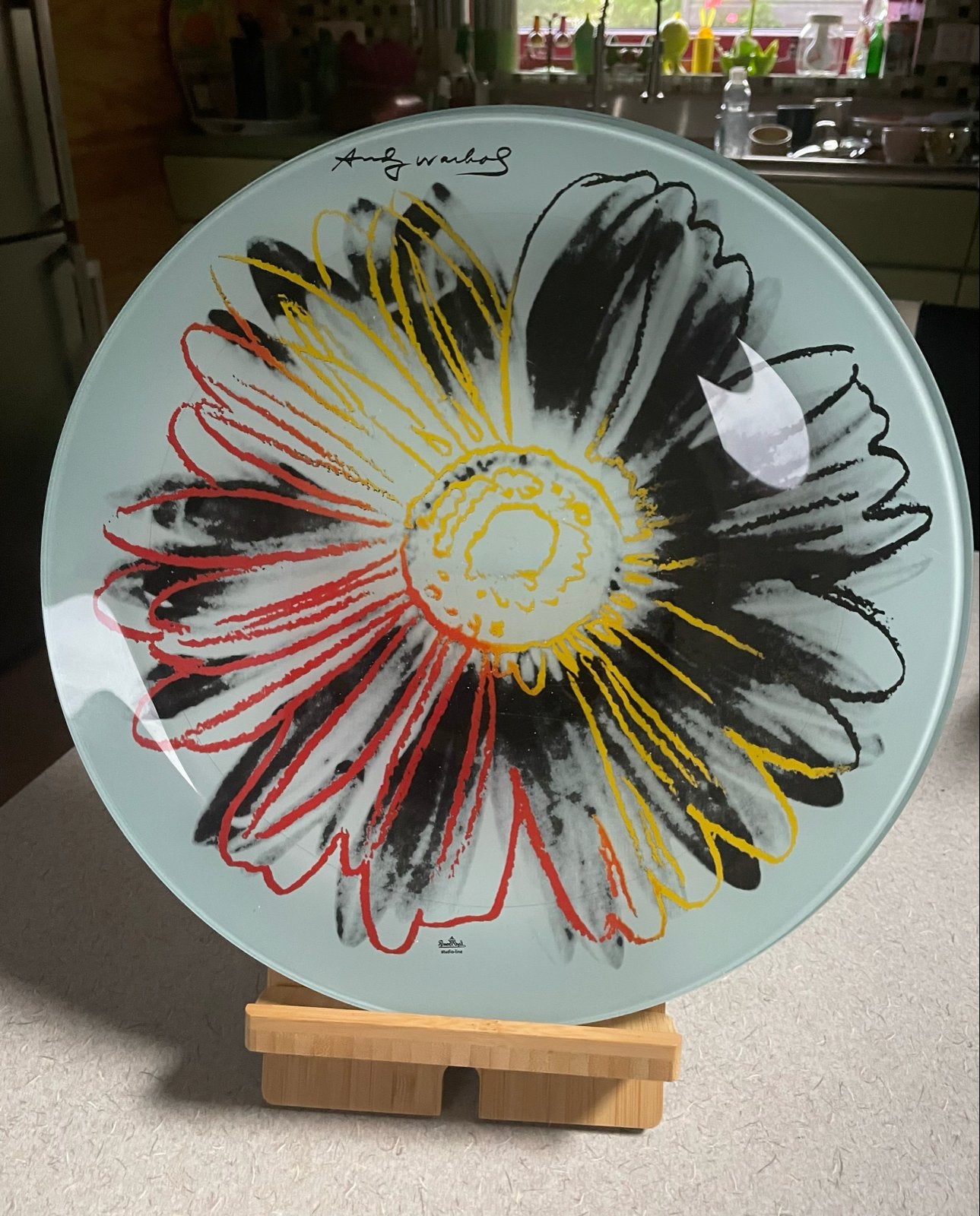 ~.~ Rosenthal Andy Warhol Daisies schaal ~.~, Glas, 34 cm, Blauw, Bord