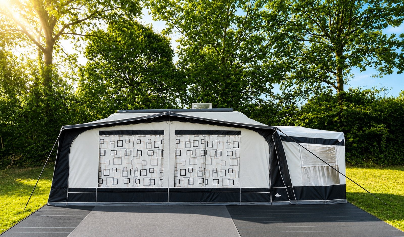 Megacamp Soleil 240 PVC voortent maat 13 + aanbouw ZGAN, Ophalen, Zo goed als nieuw, PVC, Overige merken