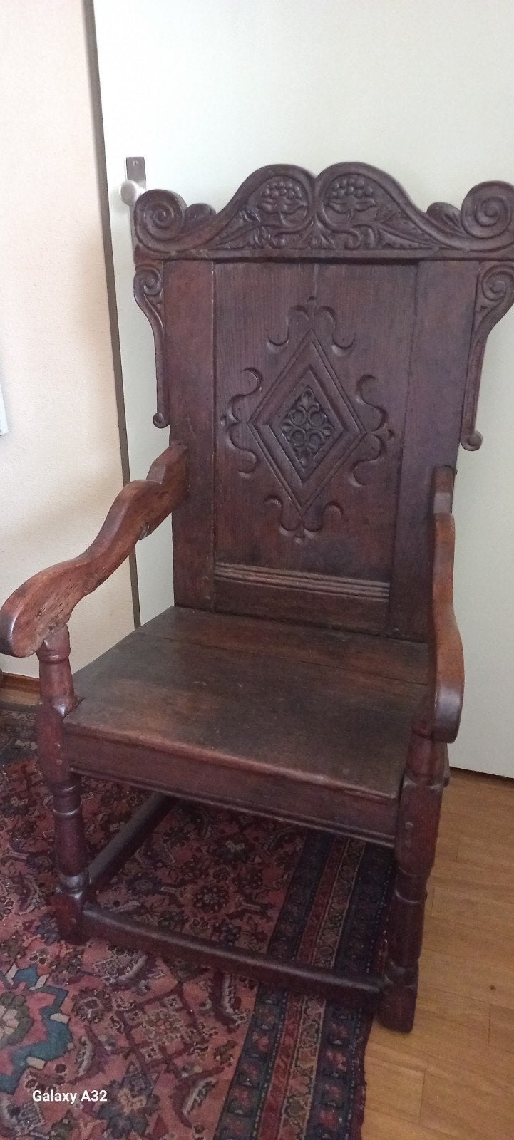 Engelse eiken Stoel 18e eeuw., Antiek en Kunst, Antiek | Meubels | Stoelen en Banken, Ophalen