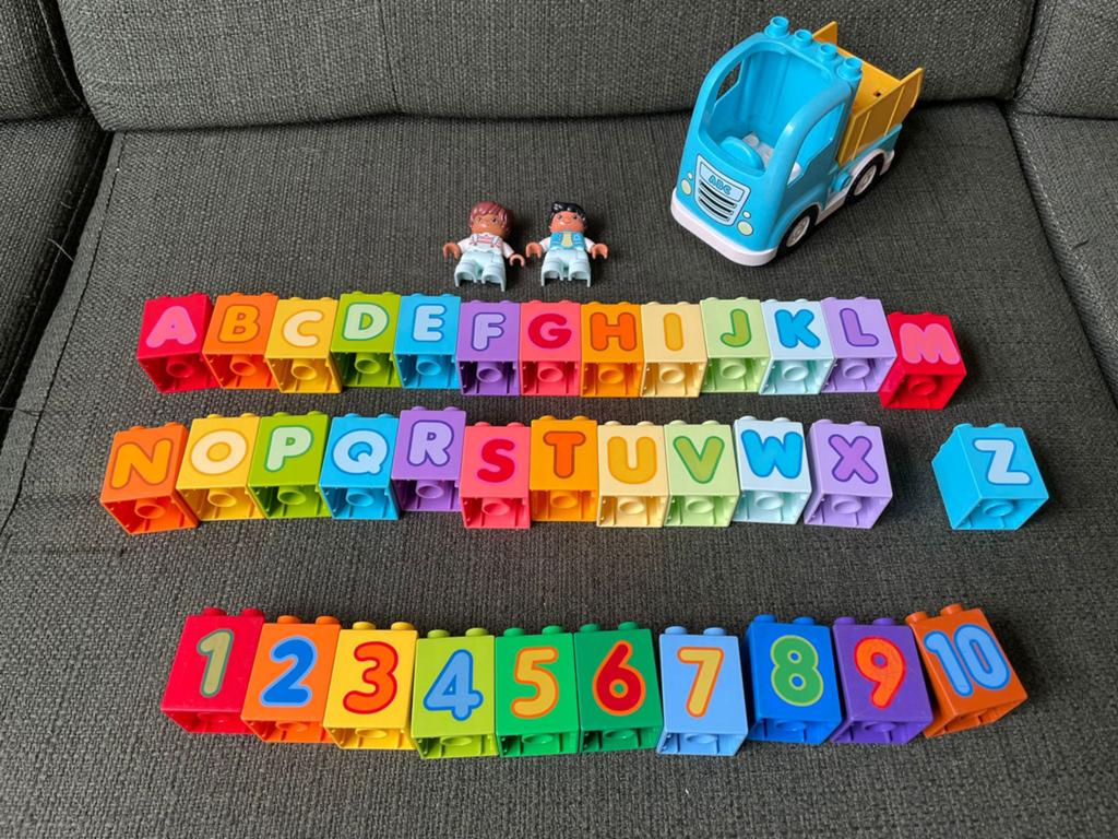 duplo Alfabet playset plus truck, Ophalen of Verzenden, Zo goed als nieuw, Duplo