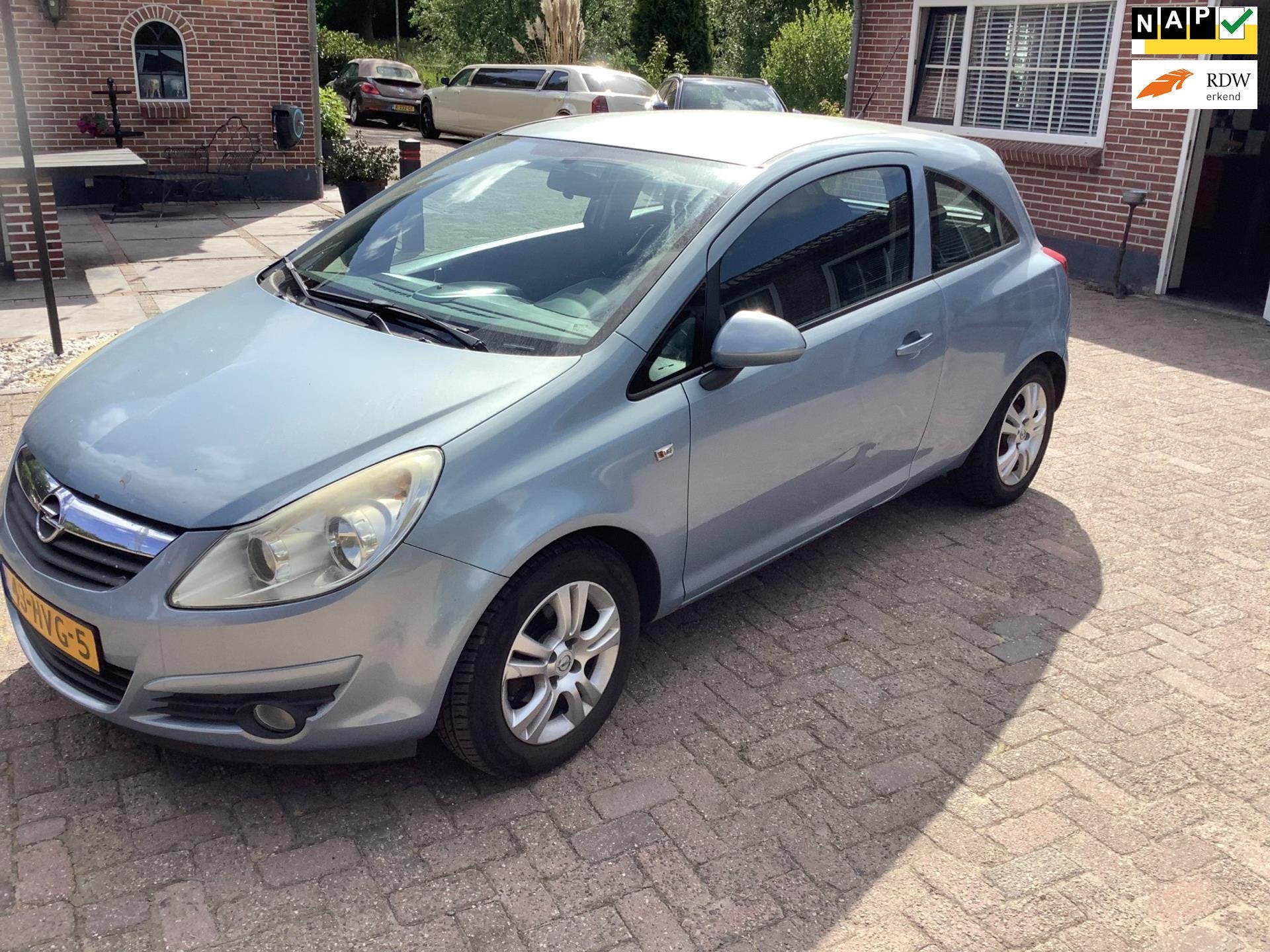 Opel Corsa 1.2-16V Business nieuwe apk tot5-2026 zo ingeruil, Voorwielaandrijving, Dealer onderhouden, 450 kg, Blauw