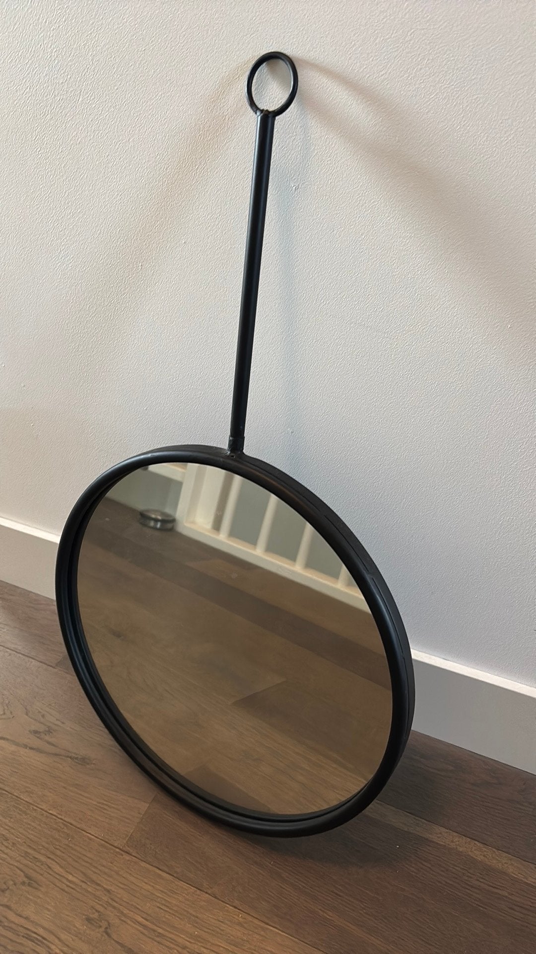 Zware zwarte spiegel, Ophalen, Zo goed als nieuw, Rond, Minder dan 100 cm