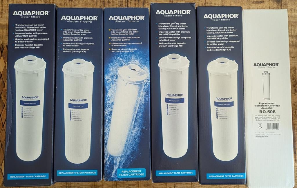 Aquaphor waterfilter cartridges: 2xK2, 2xK5, 1xK7M, 1x RO50S, Ophalen of Verzenden, Nieuw