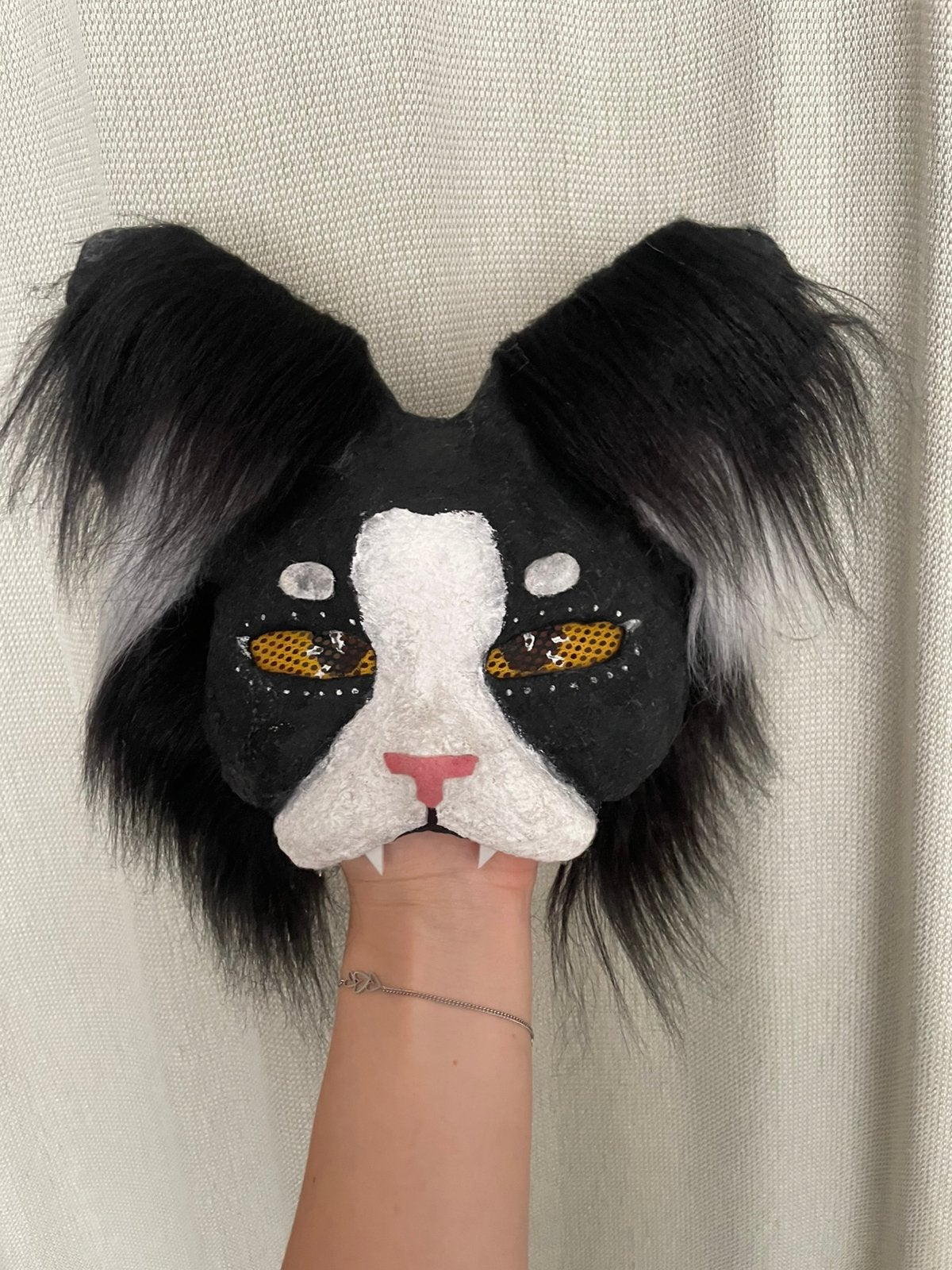 Therian masker, Verzenden, Zo goed als nieuw, Handschoenen, Hoed of Pet