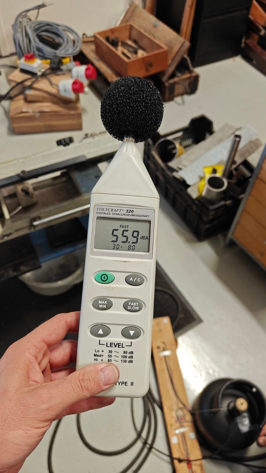 Decibel meter geluidsdrukmeter voltcraft 320, Ophalen of Verzenden, Zo goed als nieuw
