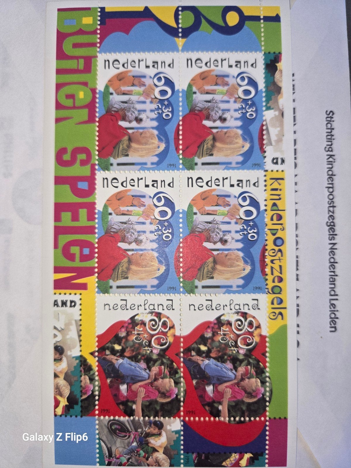 Kinderpostzegels Nederland 1991 - Buiten Spelen, Postzegels en Munten, Postzegels | Nederland, Ophalen of Verzenden