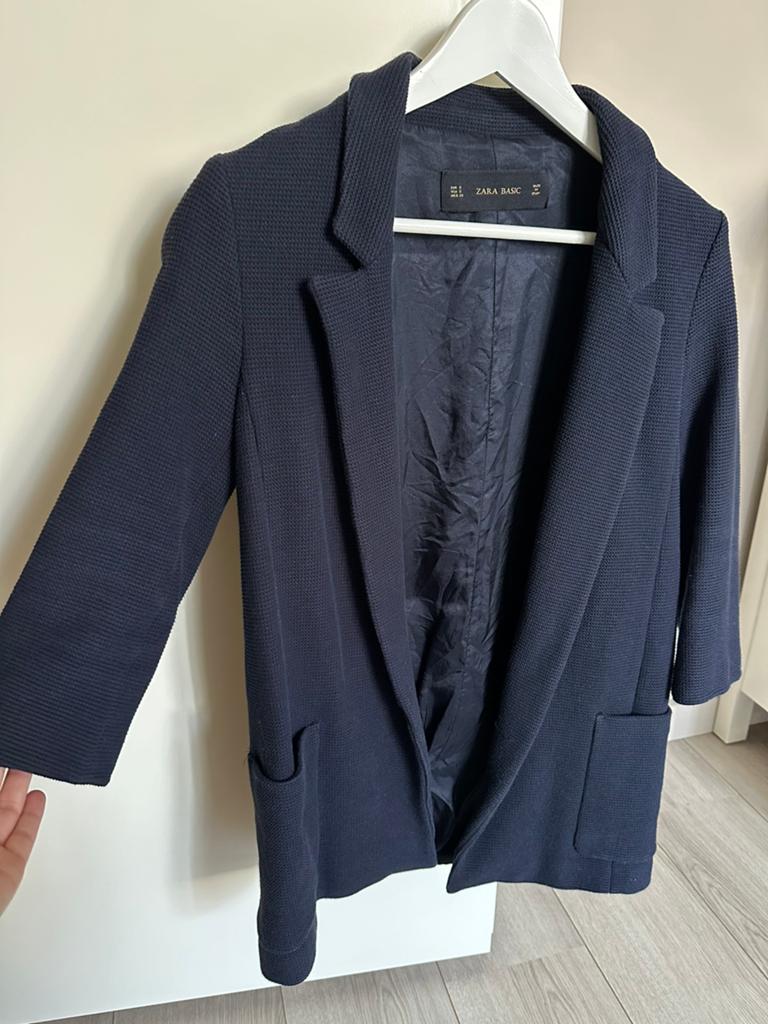 Zara blazer jasje donkerblauw maat S, Kleding | Dames, Verzenden, Zo goed als nieuw, Maat 36 (S), Blauw