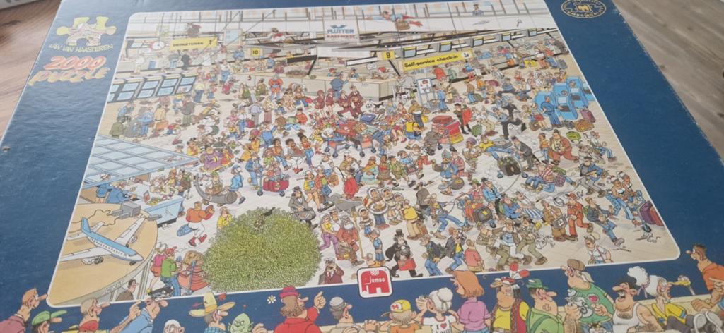 Ruilen!! Jan van Haasteren - The Airport - 2000 stukjes, Hobby en Vrije tijd, Denksport en Puzzels, Ophalen, Meer dan 1500 stukjes