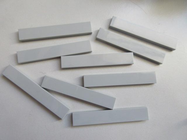 nr. 9763, 10 lichtgrijze tegels 1x6., Ophalen of Verzenden, Zo goed als nieuw, Complete set, Lego