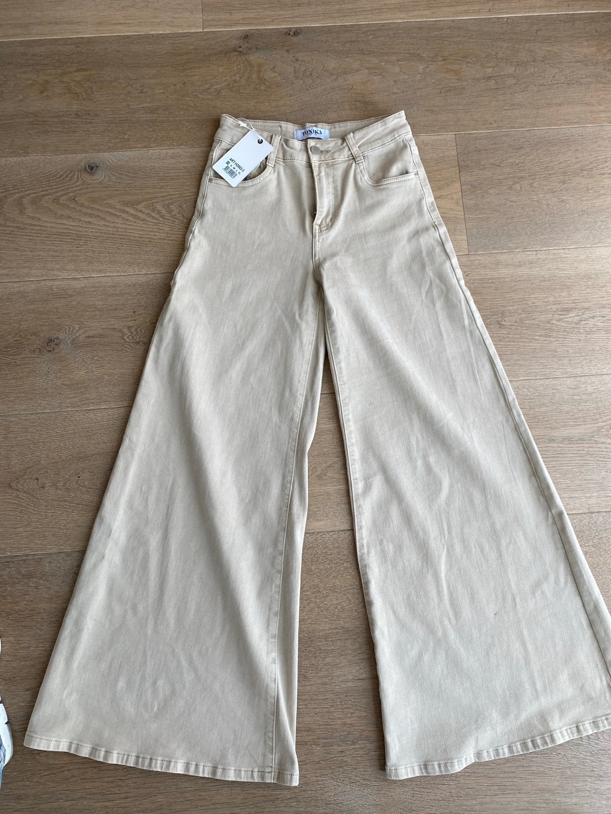 Nieuwe Toxik3 flared broek maat S, Beige, Nieuw, Ophalen of Verzenden, Maat 36 (S)
