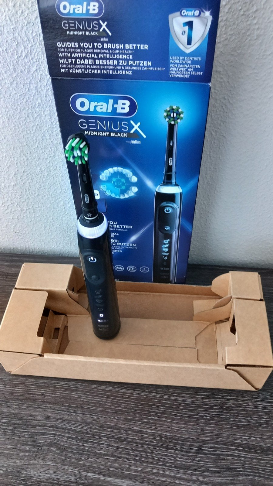GENIUS X* ORAL-B ELEKTRISCHE MIDNIGHT BLACK TANDENBORSTEL., Ophalen of Verzenden, Gebruikt, Tandenborstel