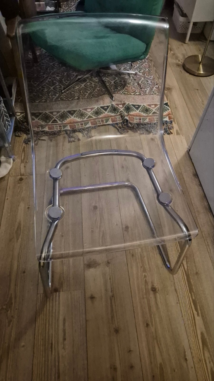 IKEA TOBIAS Stoel - Transparant/Verchroomd, Huis en Inrichting, Ophalen, Overige kleuren, Eén, Modern, Design