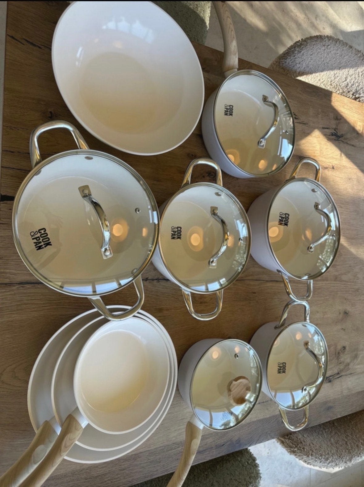 Cook & Pan Pannenset complete set, PFAS-vrij, Inductie, Huis en Inrichting, Ophalen, Overige materialen, Antiaanbaklaag, Pannenset