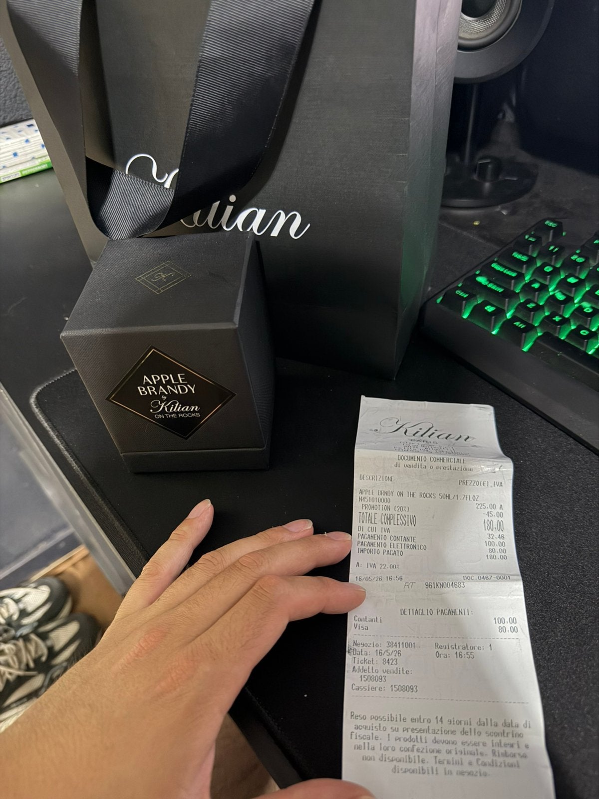 Killian apple brandy origineel + bon 2 weken geleden gekocht, Ophalen of Verzenden, Zo goed als nieuw