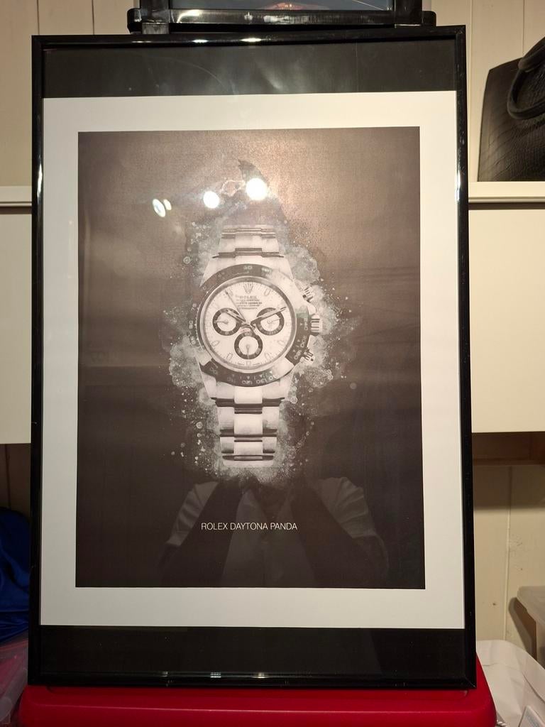 Ingelijste Rolex Daytona Panda poster 60x40cm, Ophalen, Minder dan 50 cm, 50 tot 75 cm, Nieuw