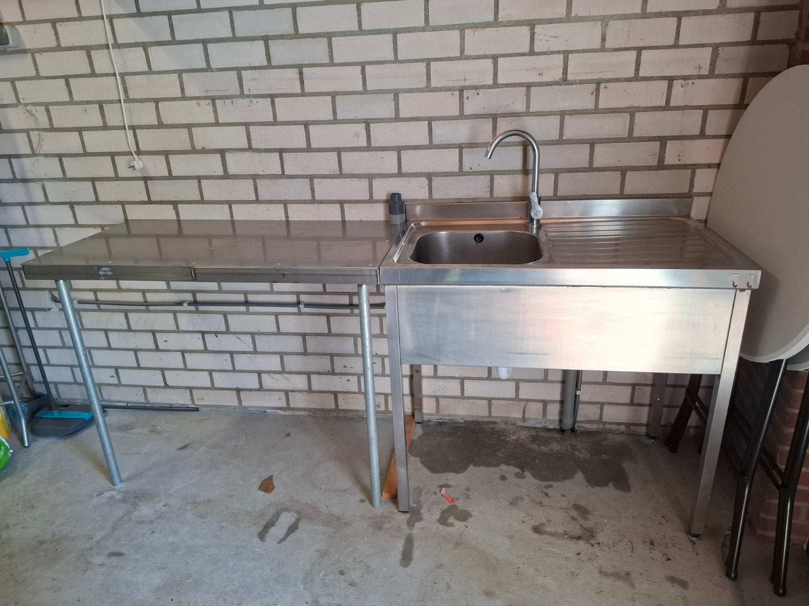 RVS Spoelbak met Werkblad, Huis en Inrichting, Ophalen, Gebruikt