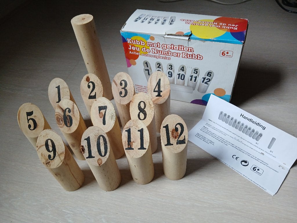 Kubb met Getallen (ALS NIEUW), Ophalen of Verzenden, Zo goed als nieuw