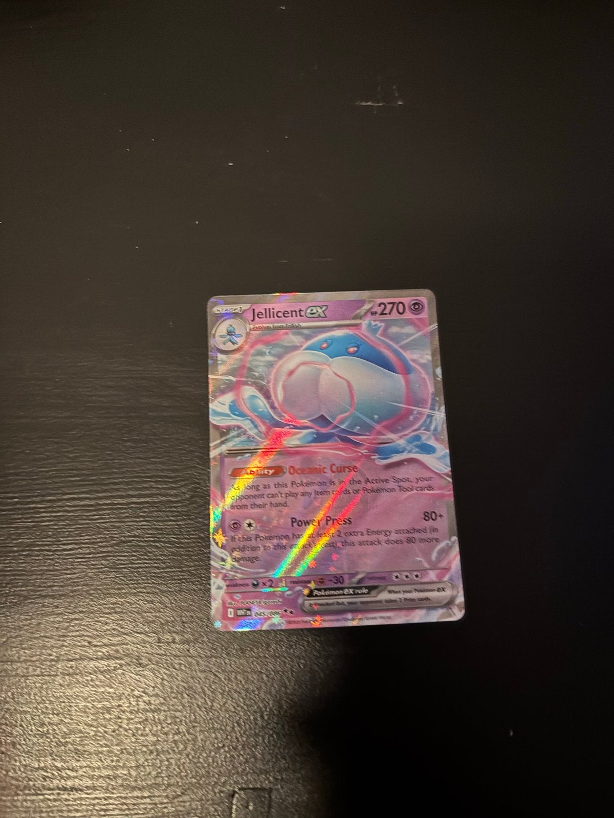 Jellicent ex Pokémon kaart - Zeldzaam en glimmend, Ophalen of Verzenden, Zo goed als nieuw, Losse kaart, Foil