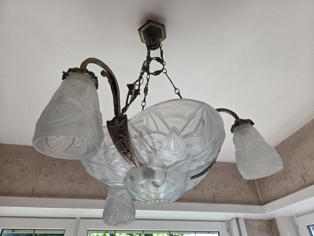 art deco luster, Antiek en Kunst, Antiek | Lampen, Ophalen