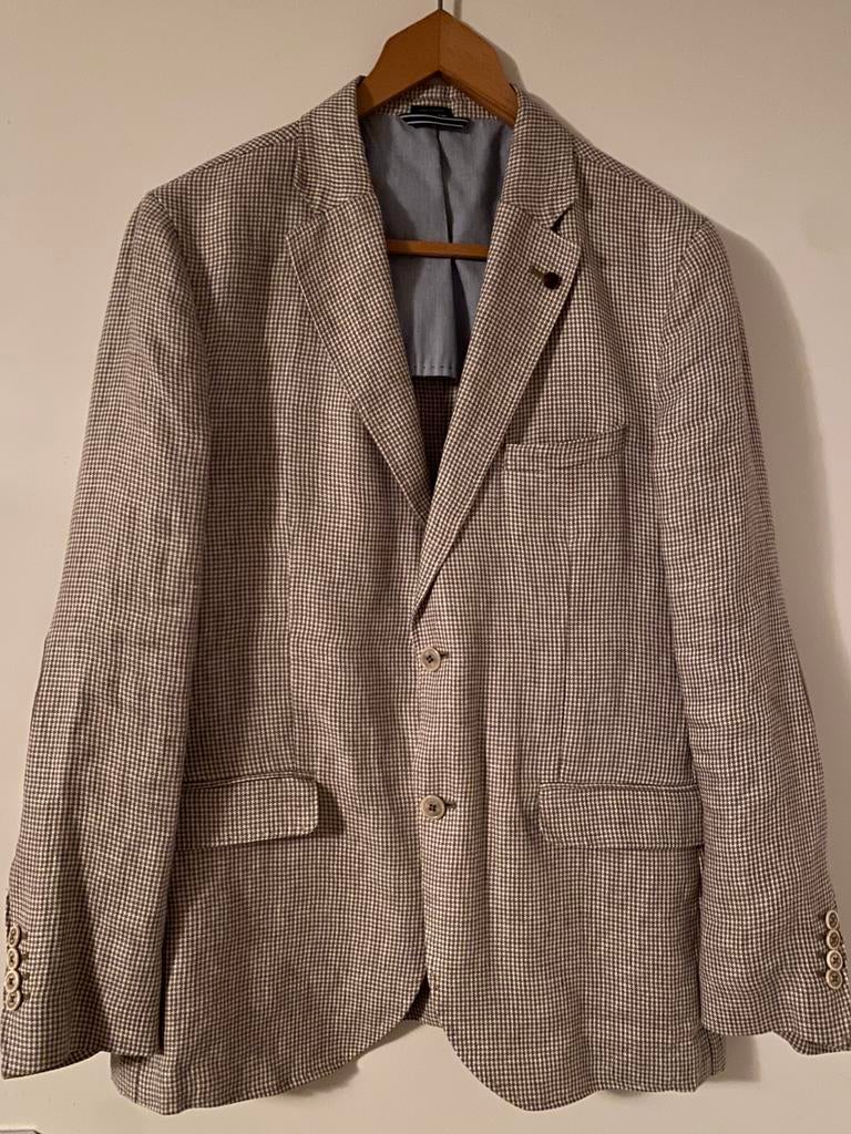 MASSIMO DUTTI LINNEN COLBERT BLAZER 52, Kleding | Heren, Kostuums en Colberts, Ophalen of Verzenden, Zo goed als nieuw, Maat 52/54 (L)