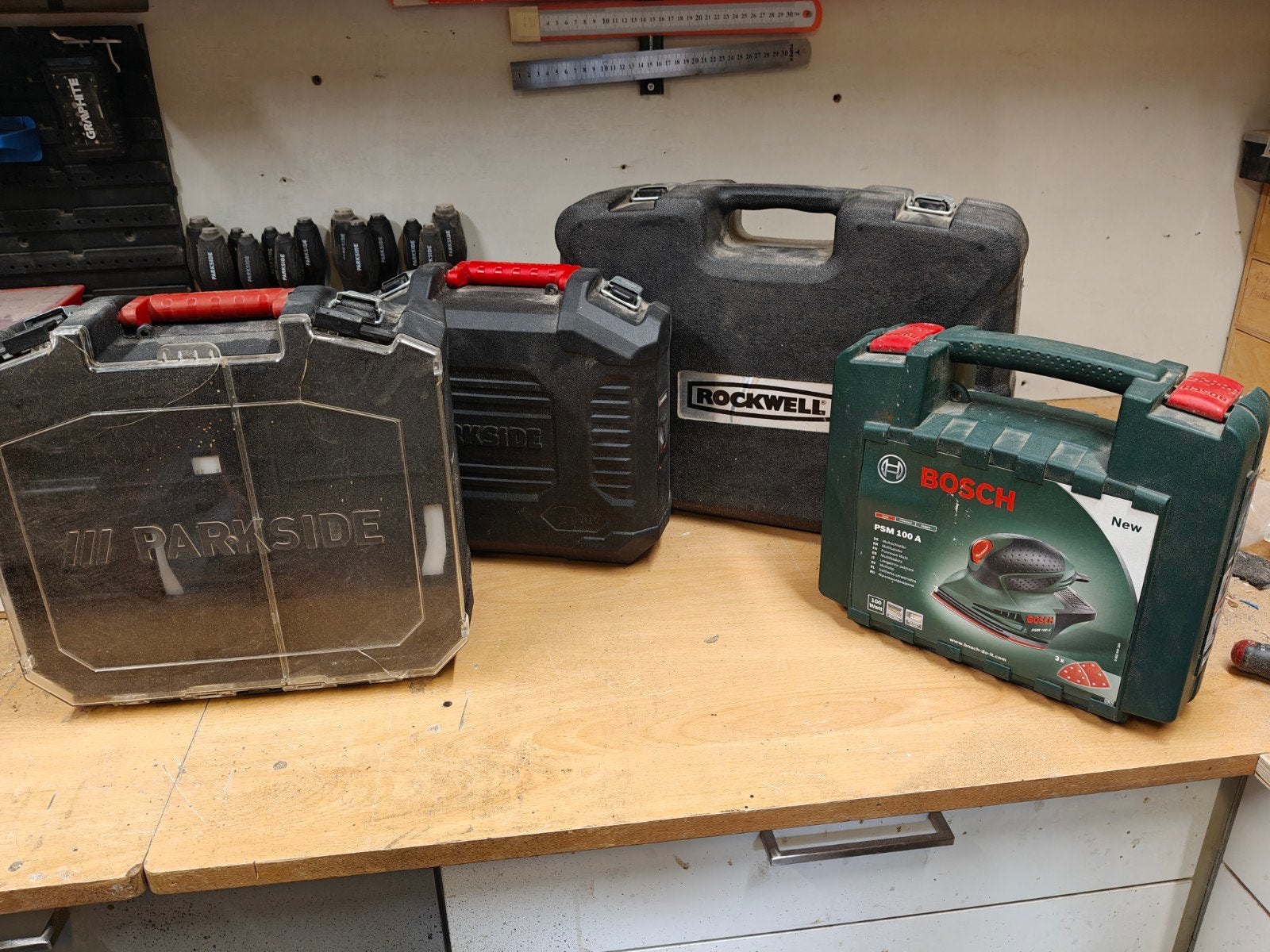 Lege gereedschapskoffers Parkside, Rockwell, Bosch, Ophalen