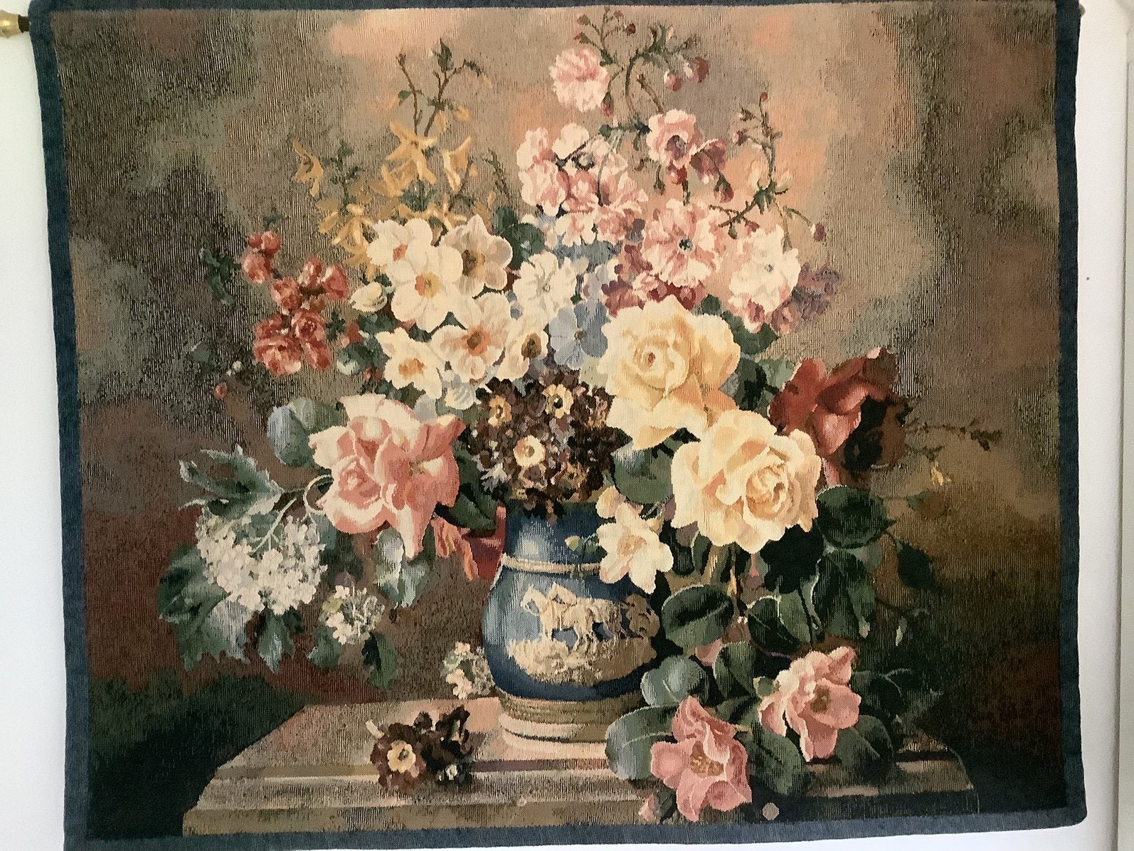 Jolly Bouwuet Flandefs Belgische wandtapijt, Antiek en Kunst, Kunst | Schilderijen | Klassiek, Bloemen, Doek, Overige technieken