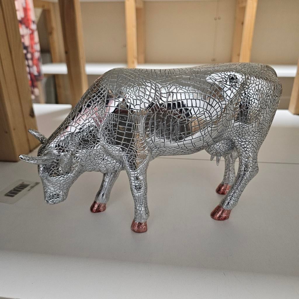 CowParade "Mira Moo Silver"  groot formaat., Antiek en Kunst, Kunst | Designobjecten, Ophalen of Verzenden