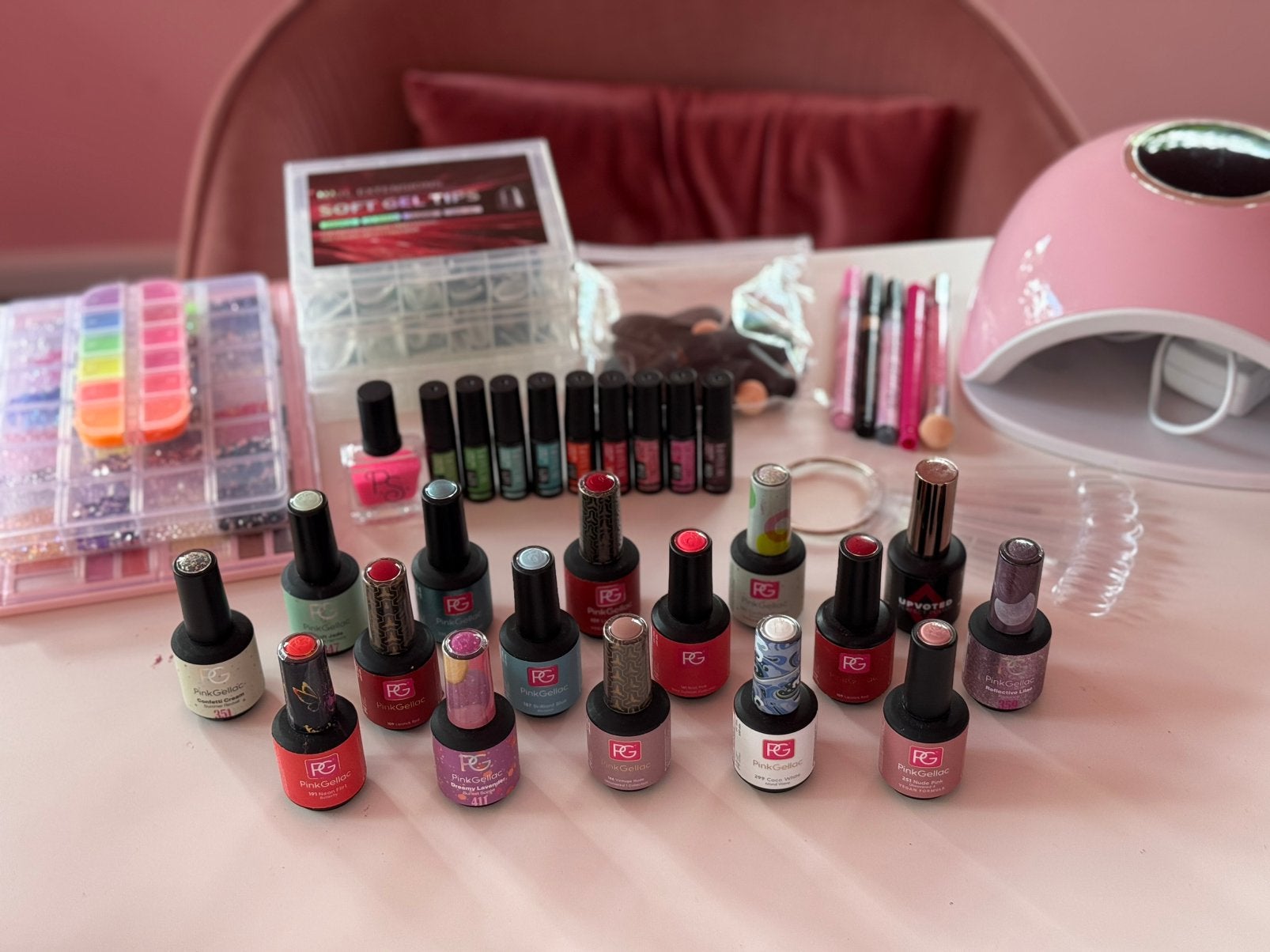 Pink Gellac set, Ophalen of Verzenden, Zo goed als nieuw, Handen en Nagels
