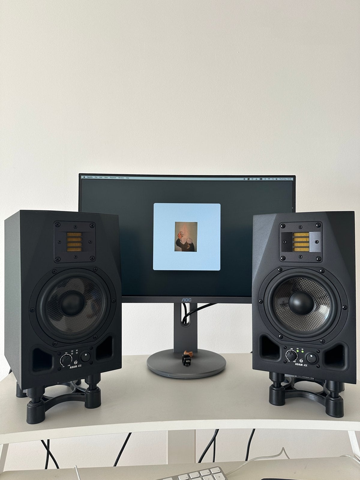 ADAM A5X Studiomonitoren Set (2x) + IsoAcoustics Stands, Audio, Tv en Foto, Studiomonitor, Inclusief standaarden, Zo goed als nieuw