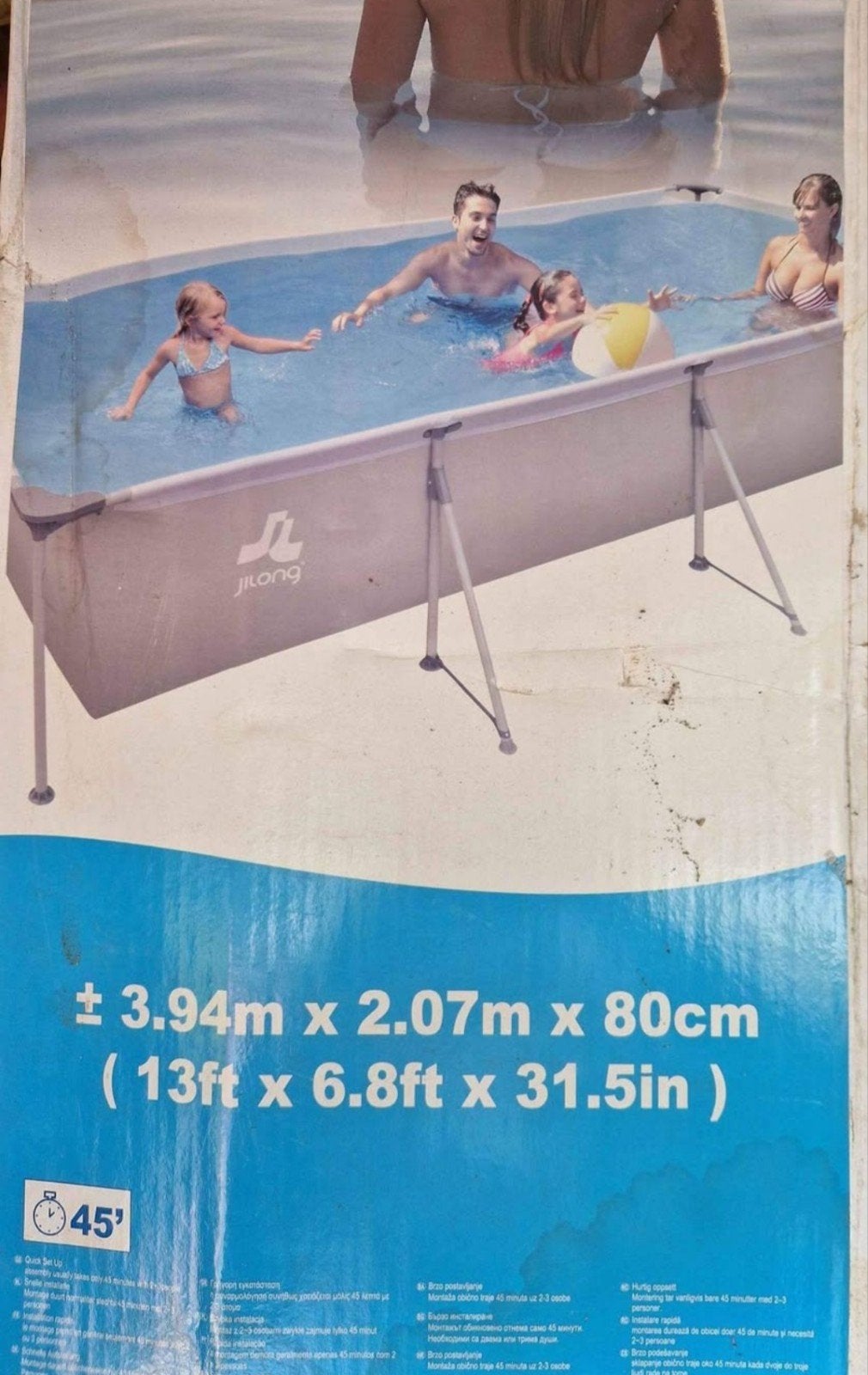 Zwembad 3.94 x 2.07 x 80cm, Ophalen, Minder dan 80 cm, Minder dan 200 cm, Opzetzwembad