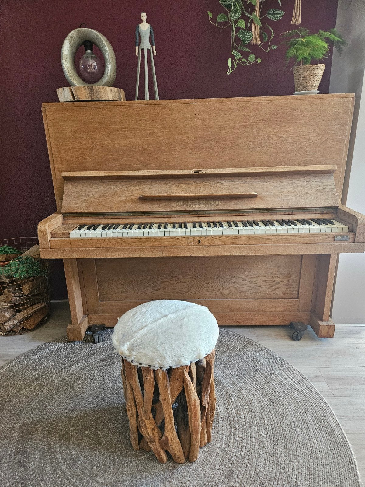Zetter & Winkelmann Piano - Klassiek Houten Design, Ophalen, Gebruikt, Bruin, Piano
