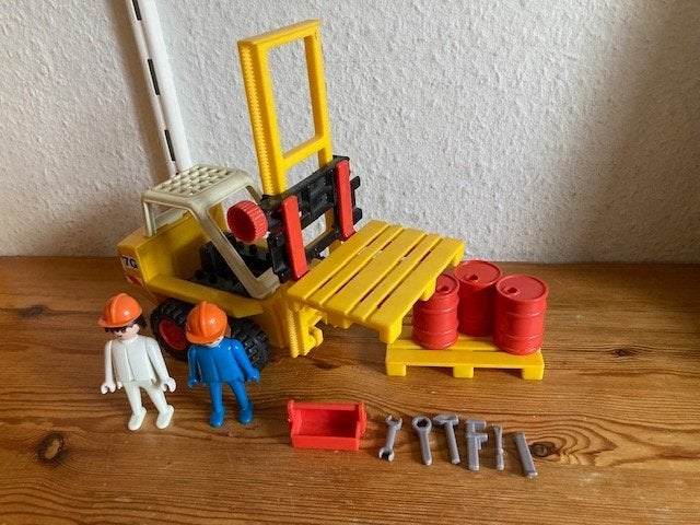 Playmobil vintage heftruck 3506 jaren 80 oud, Gebruikt, Complete set, Voertuig, Ophalen of Verzenden