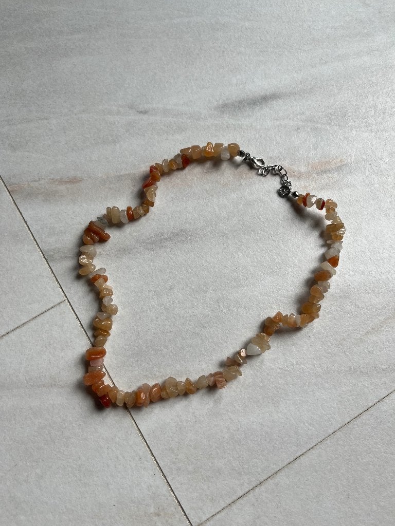 Stenen ketting, Sieraden, Tassen en Uiterlijk, Kettingen, Ophalen of Verzenden, Nieuw, Beige, Steen of Mineraal