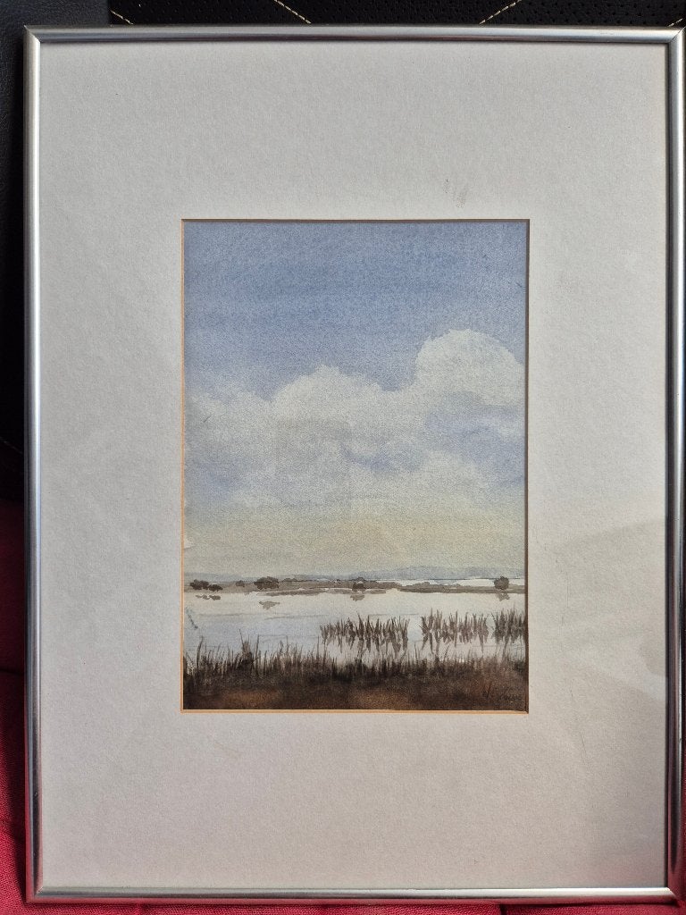 Landschap aquarel Gerritsflesh Veluwe., Overige stijlen, Gedateerd, Ophalen of Verzenden, Landschap