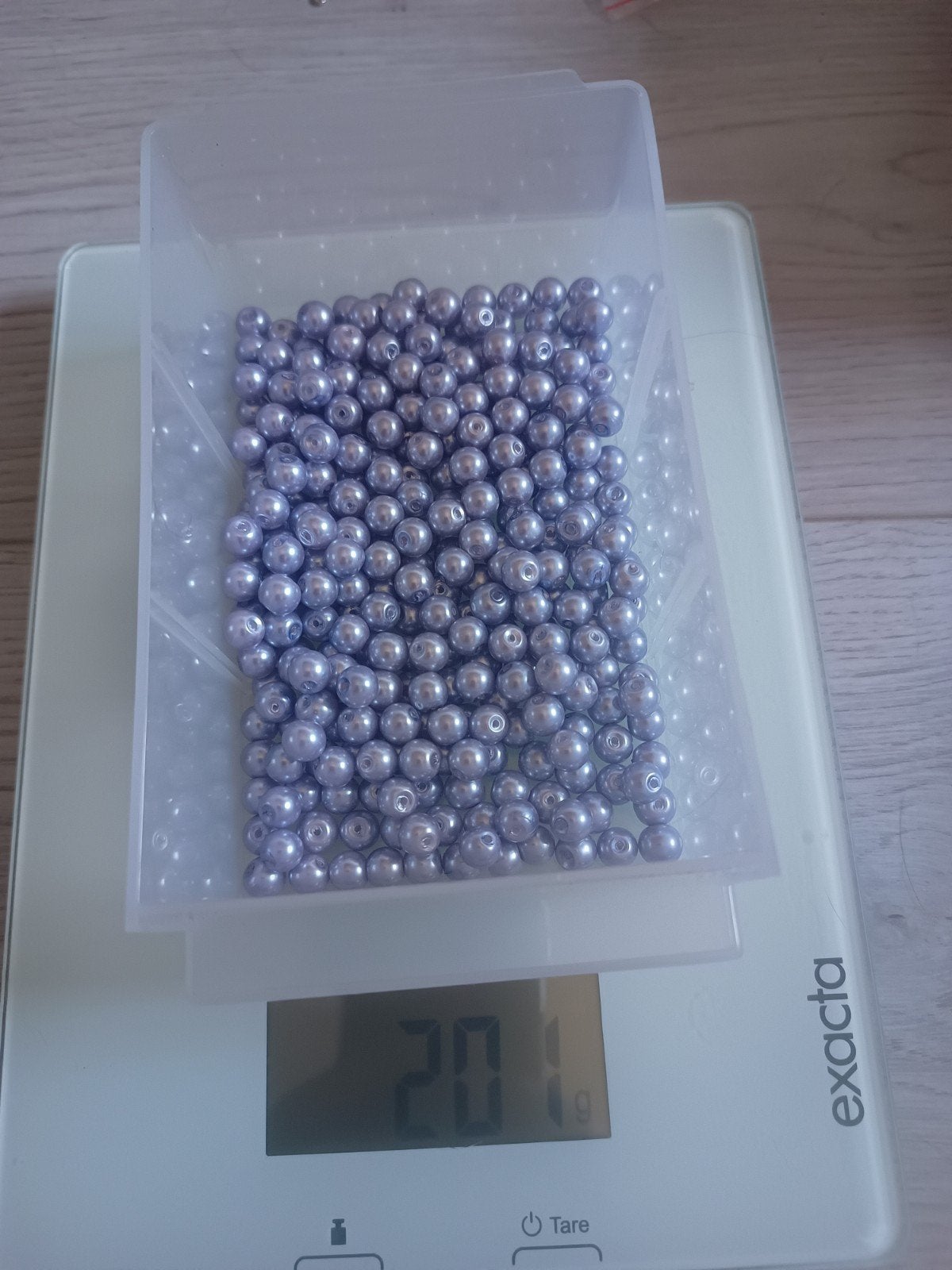 glasparelkralen lichtblauw 8mm 200gram, Ophalen of Verzenden, Nieuw, Kraal