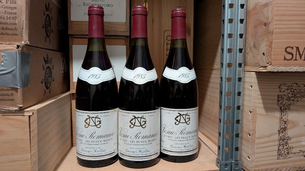 3 x 1985 Domaine Georges Noellat Les Beaux Monts, Frankrijk, Ophalen of Verzenden, Zo goed als nieuw, Rode wijn