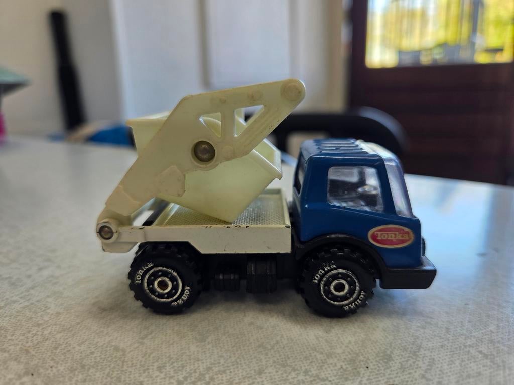 Tonka Mini Kiepwagen Speelgoedauto - Blauw/Wit, Overige merken, Gebruikt, 1:50 of kleiner, Ophalen of Verzenden