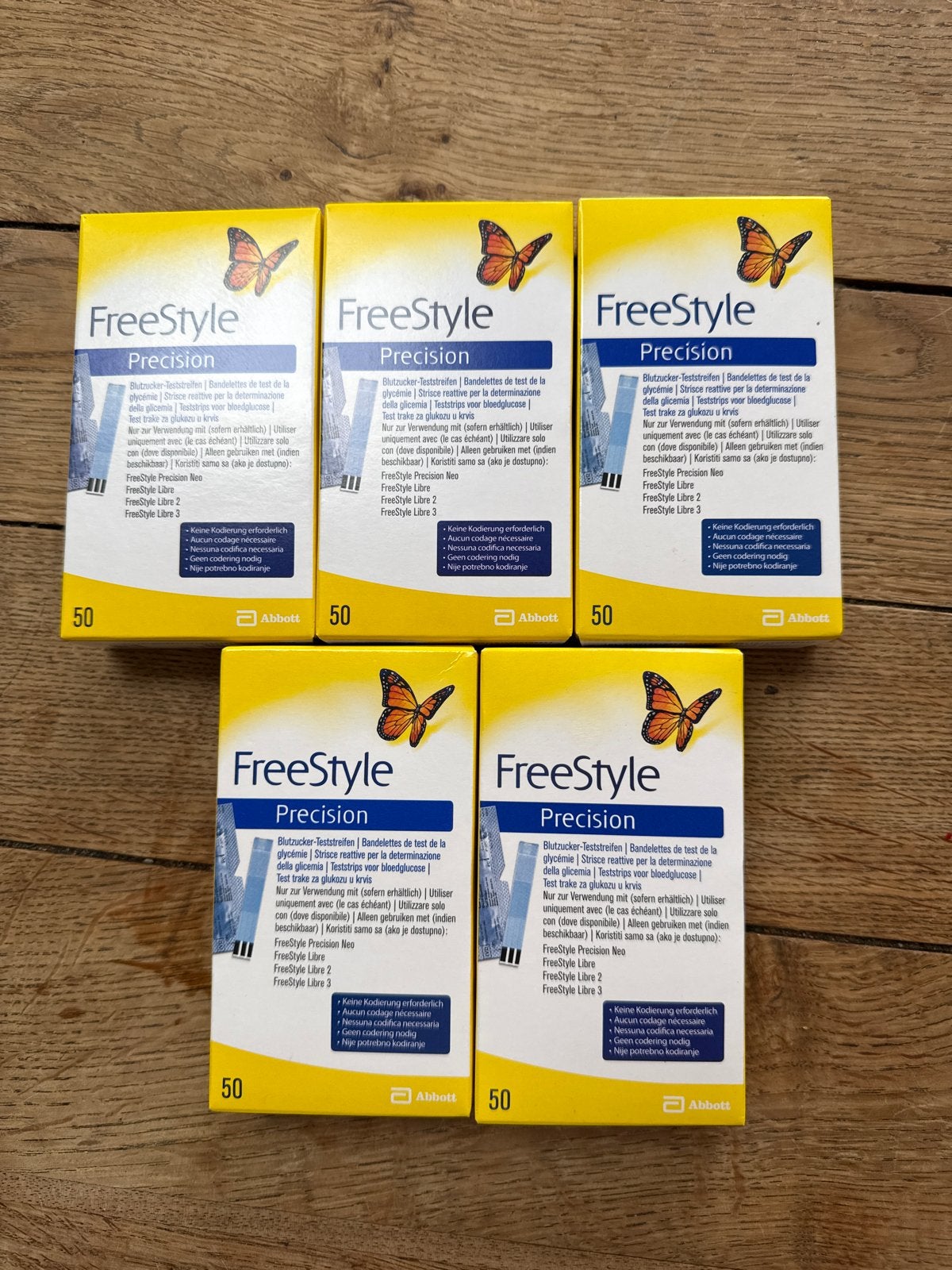 5x FreeStyle Precision Glucose Teststrips 50 stuks, Ophalen of Verzenden, Nieuw, Overige typen