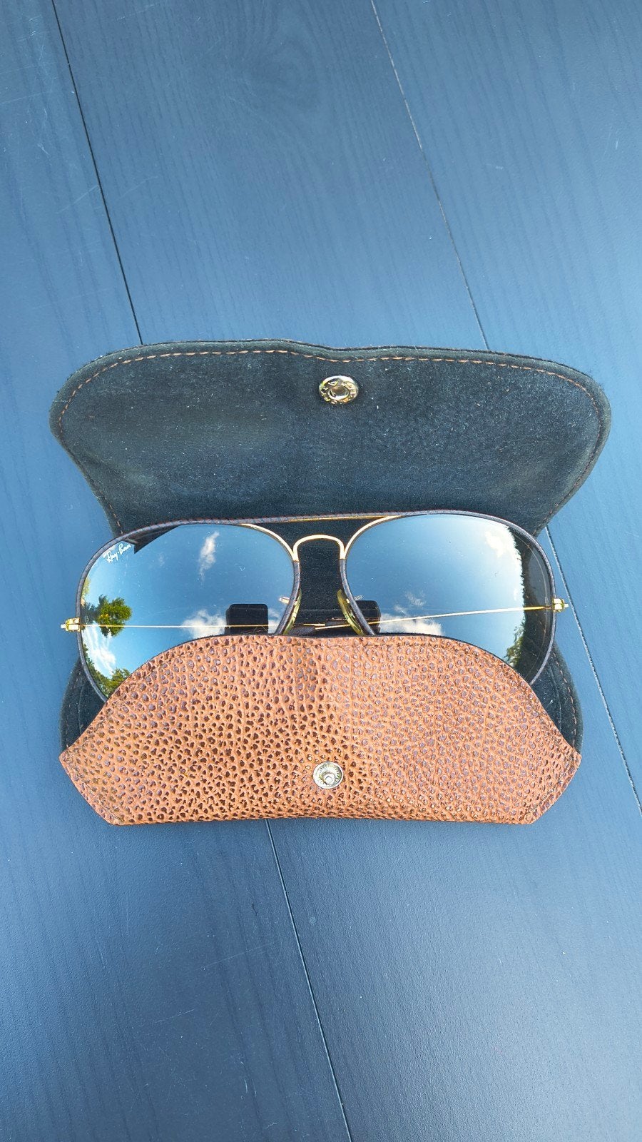 Rayban B&L LEATHERS Aviator Vintage jaren'80 *Nieuwstaat*, Ophalen of Verzenden, Zo goed als nieuw, Groen, Ray-Ban