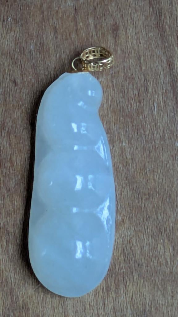 Hanger natuurlijke jade Fei Cui 18krt goud, Overige voorstellingen, Nieuw, Ophalen of Verzenden, Met edelsteen