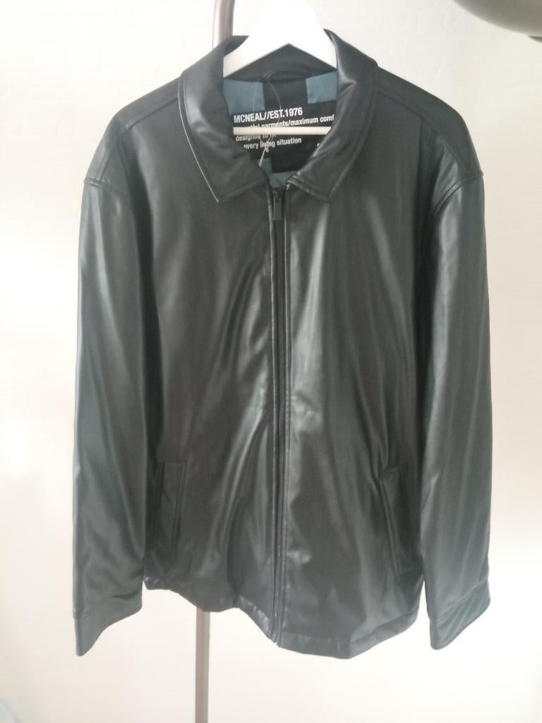 McNeal Heren Leren Look Jacket XL / XXL Nieuw / Zomer, Verzenden, Nieuw, Maat 56/58 (XL), Zwart