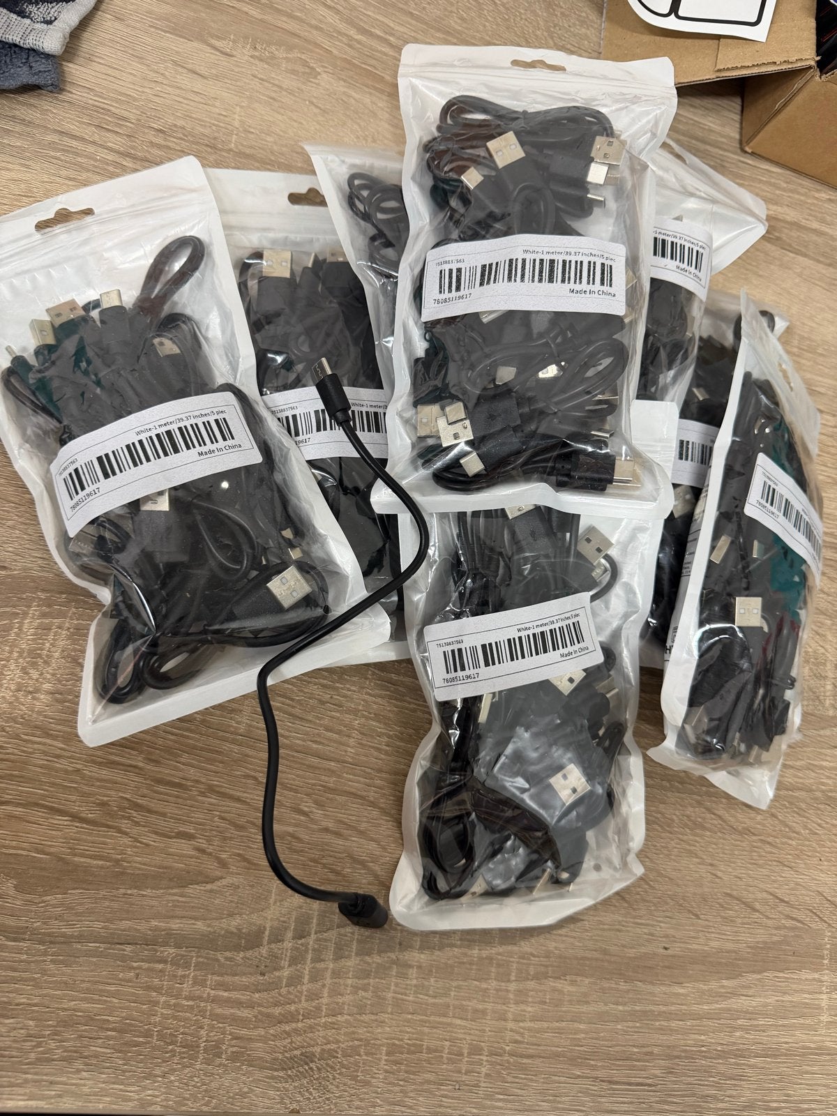 Partij USB naar USB-C kabels - 30cm - Zwart - 200 stuks, Ophalen of Verzenden, Nieuw