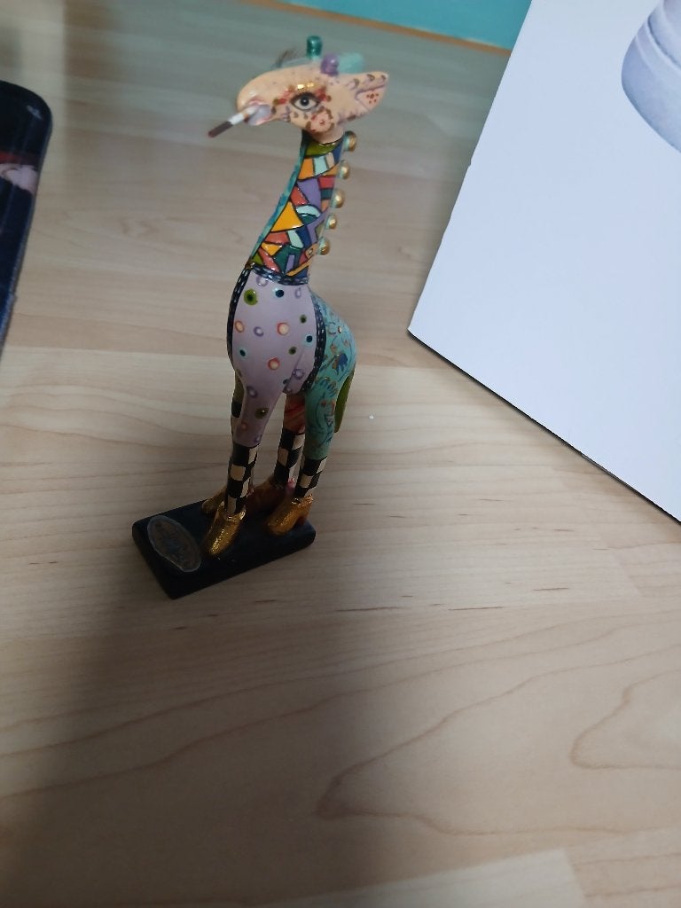 Decoratieve Giraffe Beeldje - Handgeschilderd, Meerkleurig, Ophalen of Verzenden, Overige materialen, 10 cm